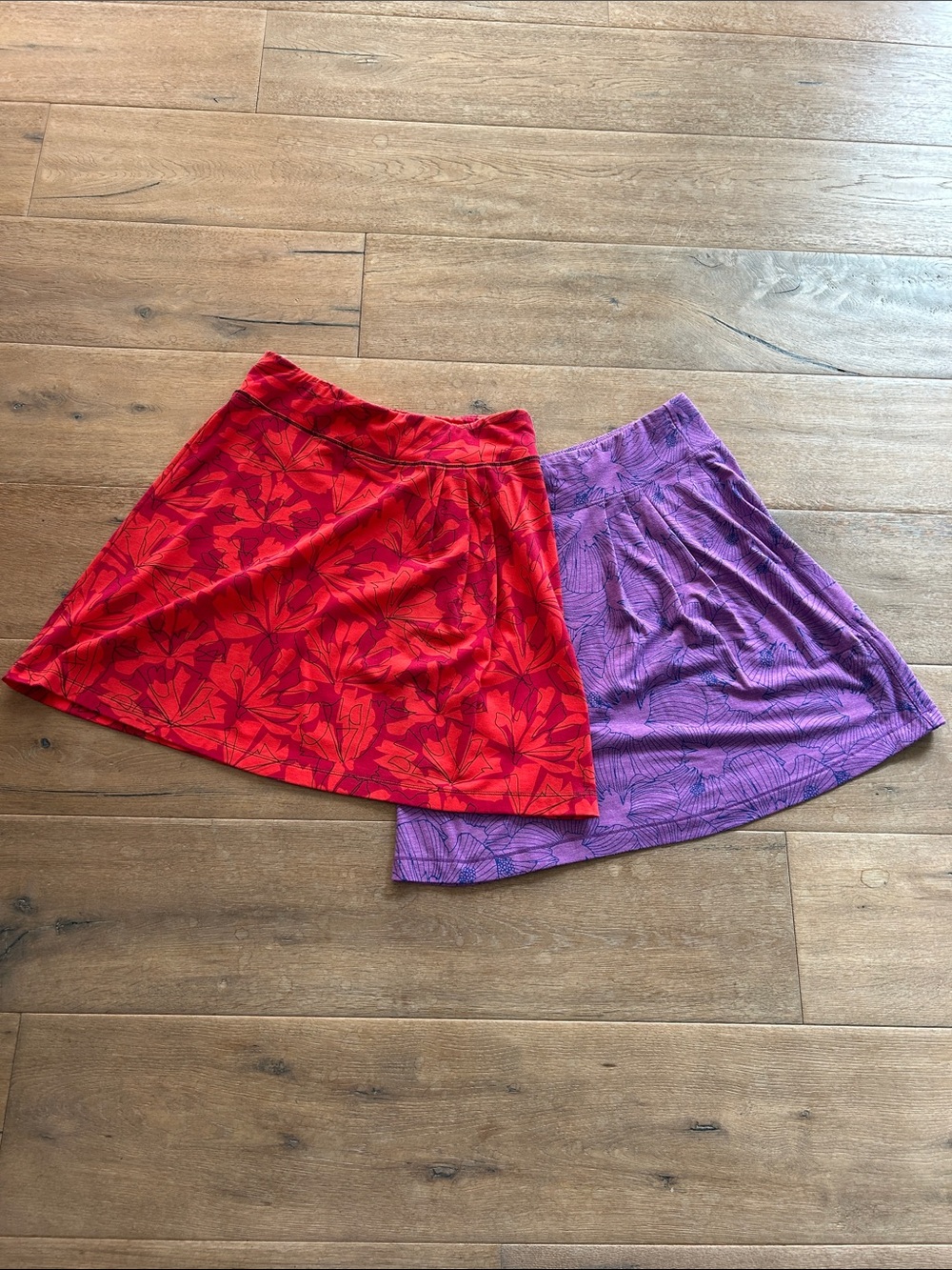 Title nine Women's Red and Purple Floral Skirts - Circle/Skater